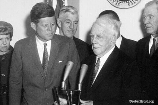 President Kennedy awarded poet Robert Frost