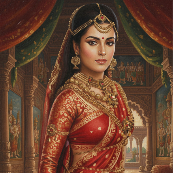 Famous Mahabharat character: Draupadi. Married to the five Pandavas, she becomes a catalyst for the great war.