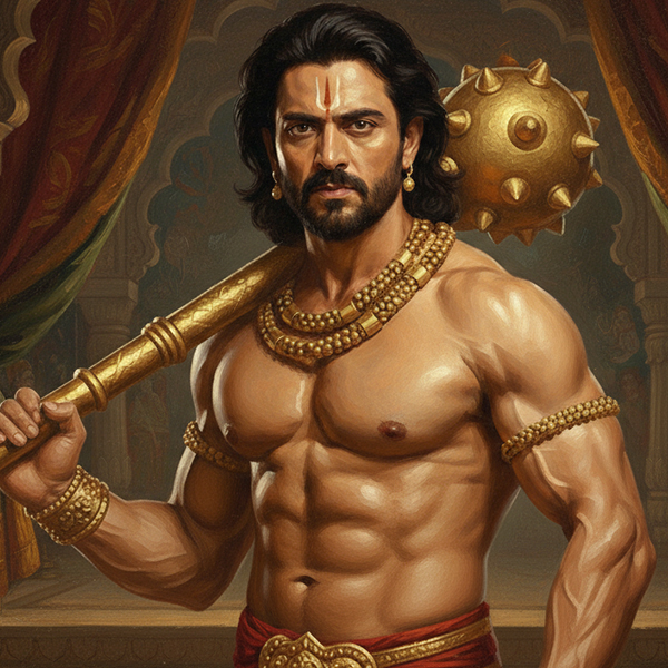 Famous Mahabharat character: Duryodhana, the eldest of the Kauravas, leading the war against the Pandavas