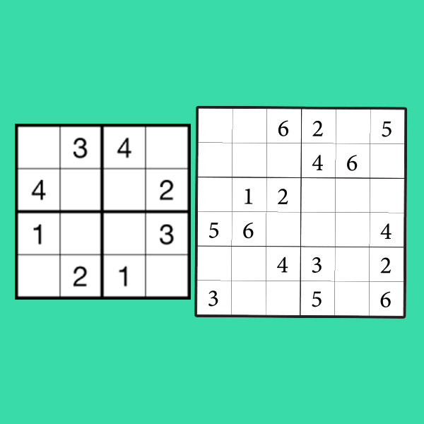 Mini Sudoku (4x4 or 6x6)
